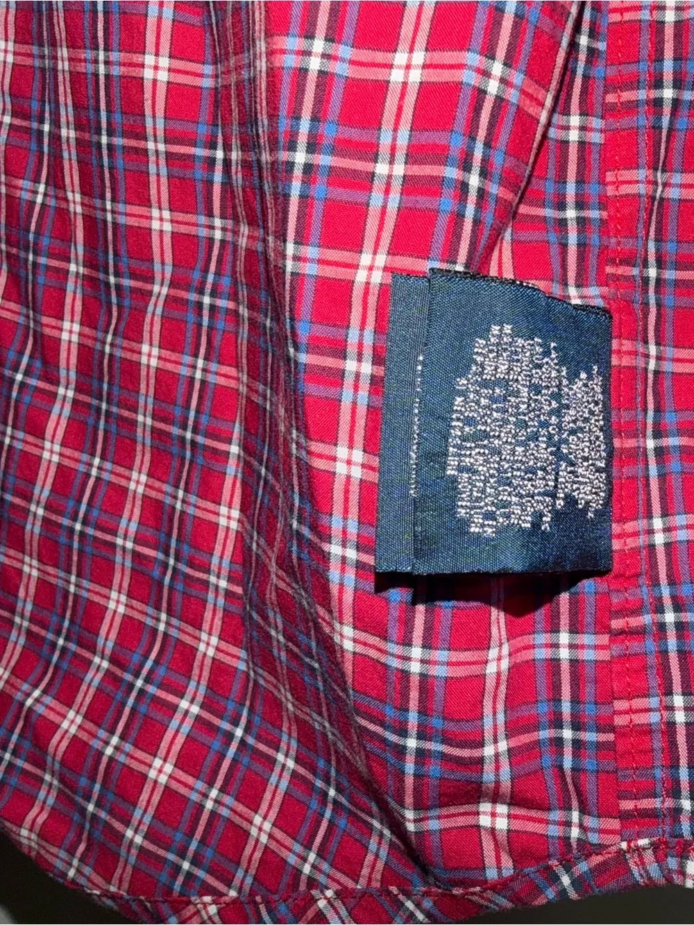 Ralph Lauren Red Plaid Button-Down Shirt with Navy Pony Embroidery